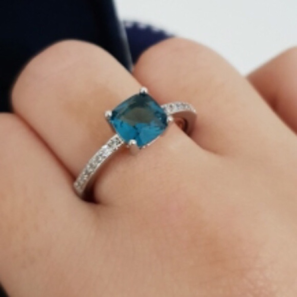 LAST ONE!! Sapphire Blue Silver Ring Size 6.5 - Picture 3 of 8